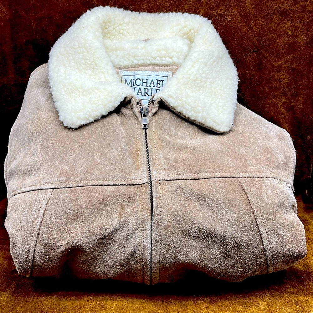 Michael Charles Vintage Suede Bomber Jacket